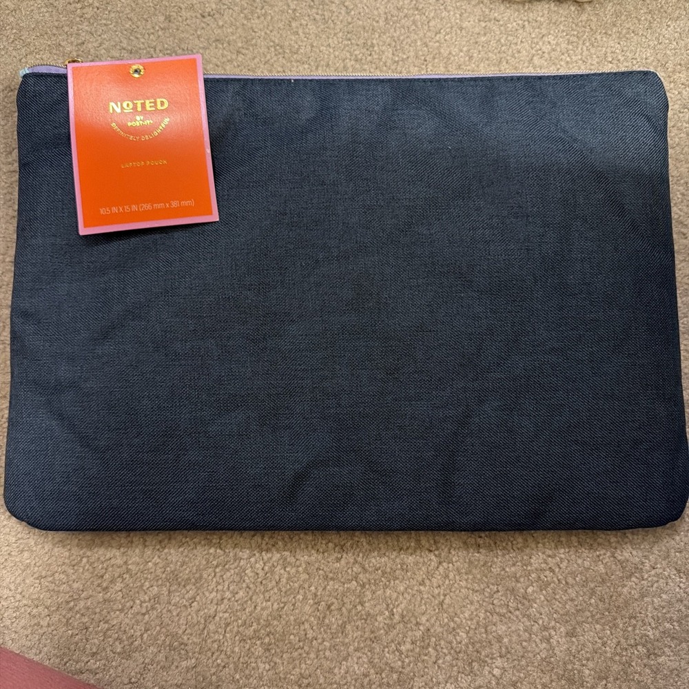 Noted By Post It Laptop Sleeve Dark Blue 10.5 X 15 Inches NWT